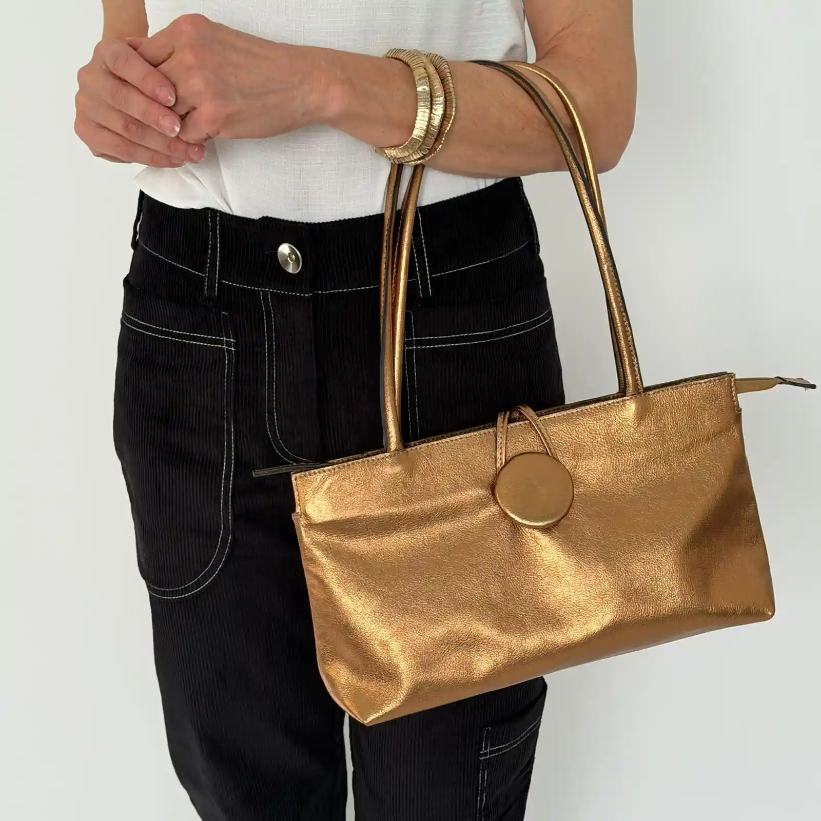 Bolsa Baguete Botão